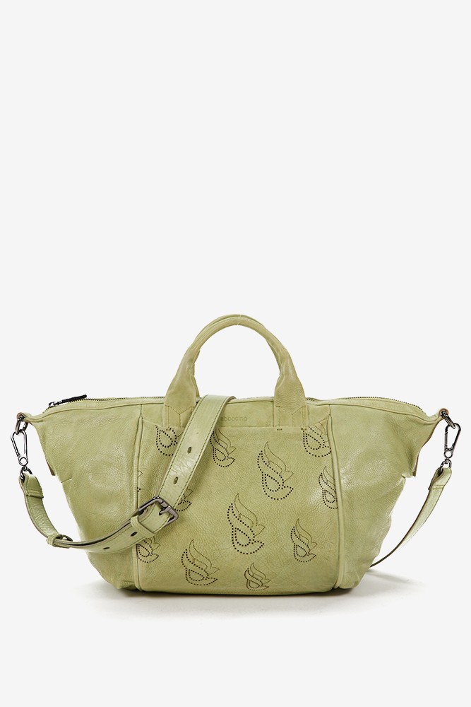 Abbacino Bolso bowling de mujer en piel troquelada verde Rebajas