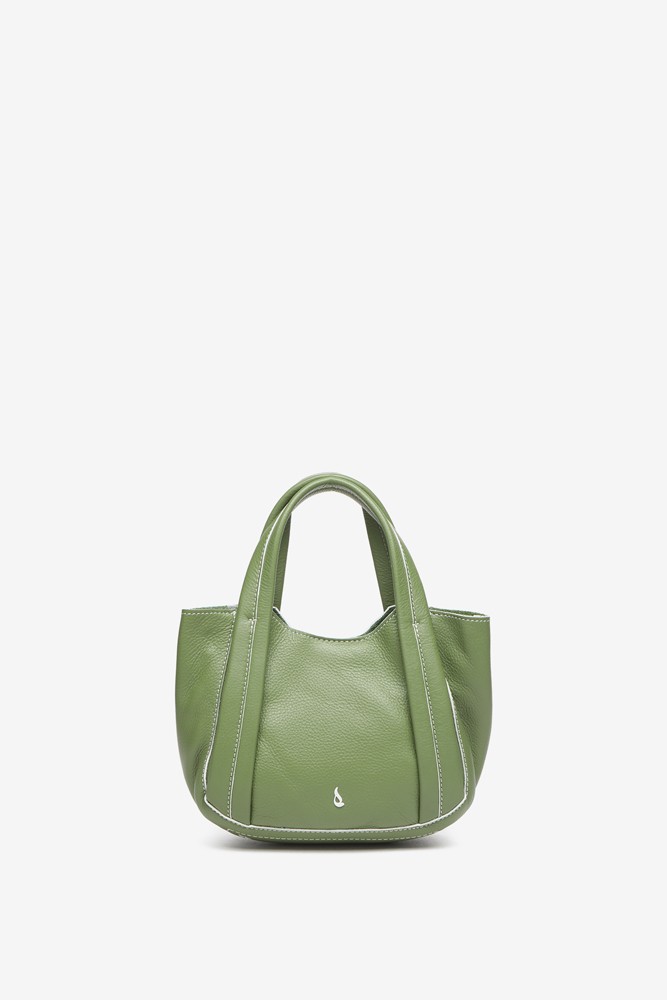 Abbacino Bolso de mano pequeño de piel en verde Ofertas