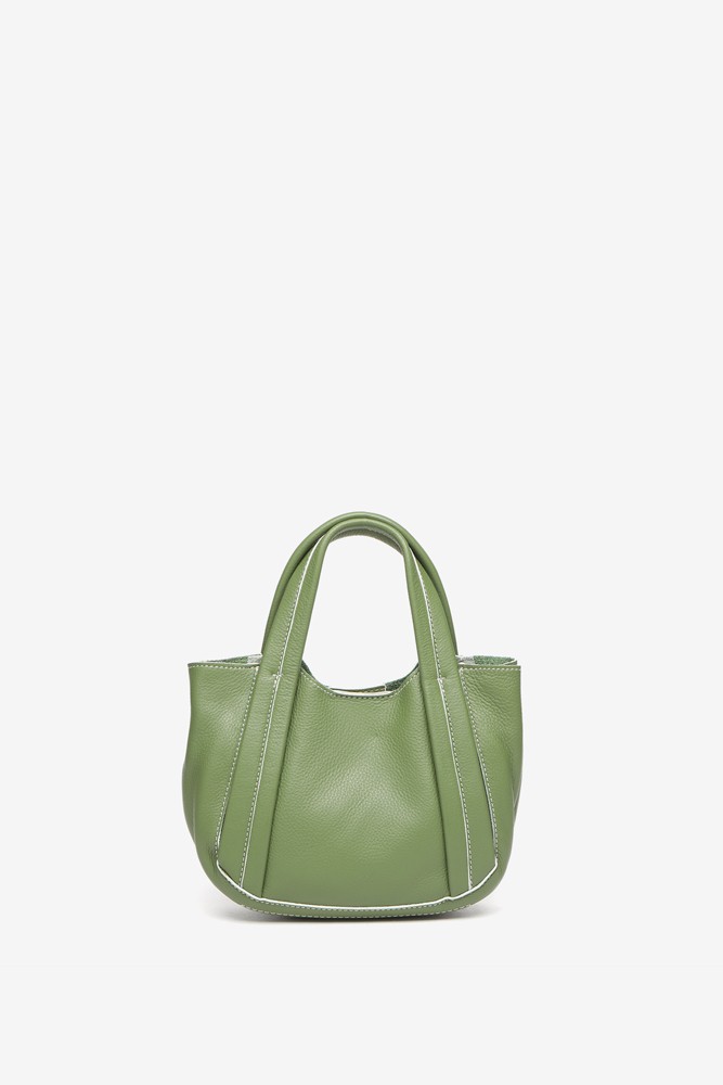 Abbacino Bolso de mano pequeño de piel en verde Ofertas