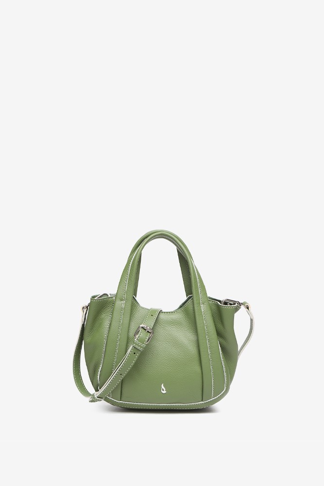 Abbacino Bolso de mano pequeño de piel en verde Ofertas