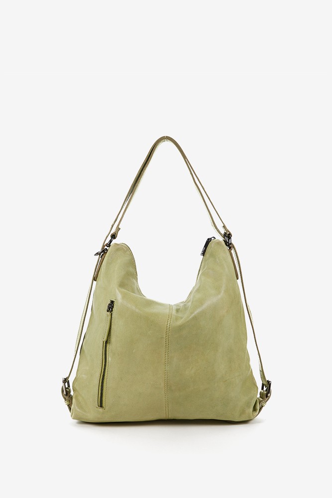 Abbacino Bolso-mochila de mujer en piel troquelada verde Venta caliente
