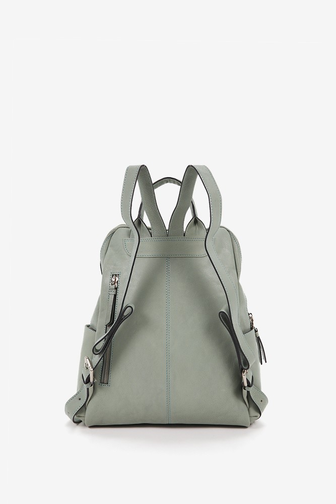 Abbacino Mochila de mujer en piel troquelada verde Descuento