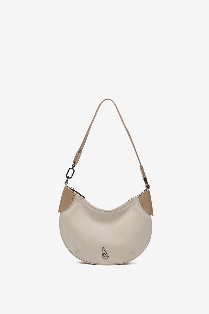 Abbacino Bolso de hombro pequeño en piel beige Liquidación