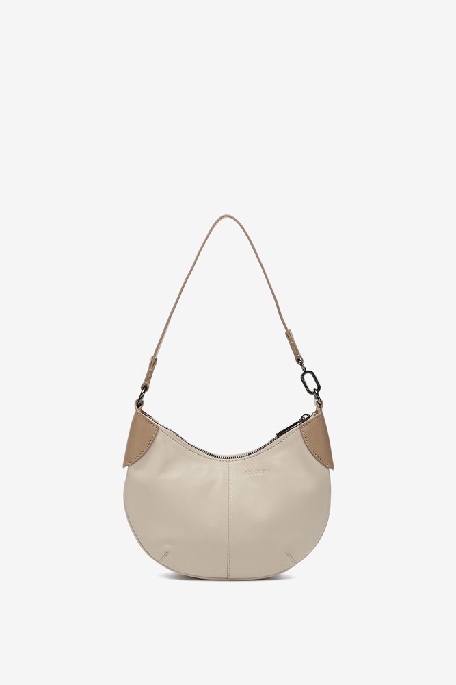 Abbacino Bolso de hombro pequeño en piel beige Liquidación