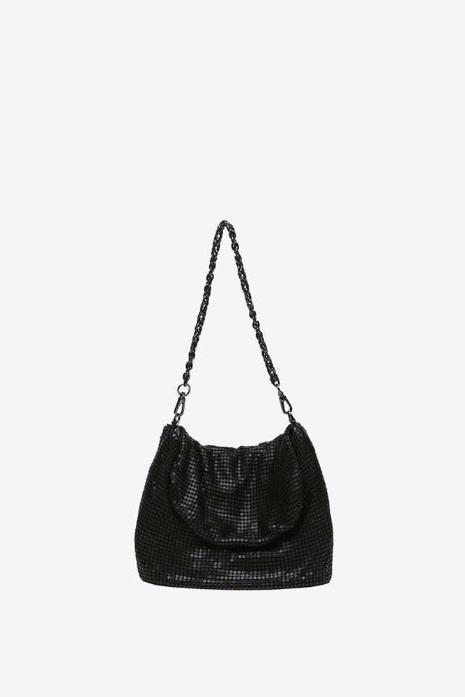 Abbacino Bolso de hombro en malla metálica negra Oferta especial