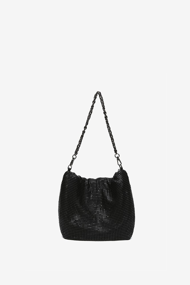 Abbacino Bolso de hombro en malla metálica negra Oferta especial