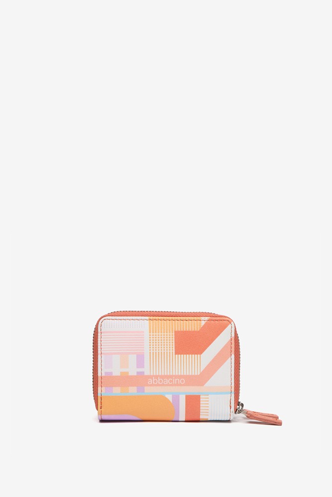 Abbacino Cartera pequeña de piel con estampado geométrico en fucsia Ofertas especiales