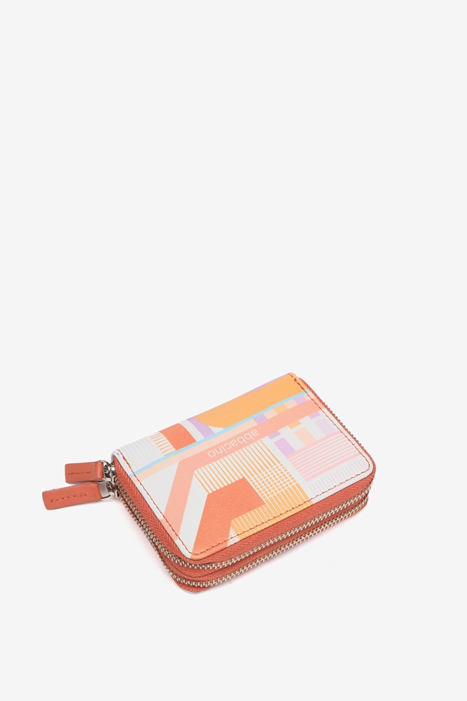 Abbacino Cartera pequeña de piel con estampado geométrico en fucsia Ofertas especiales
