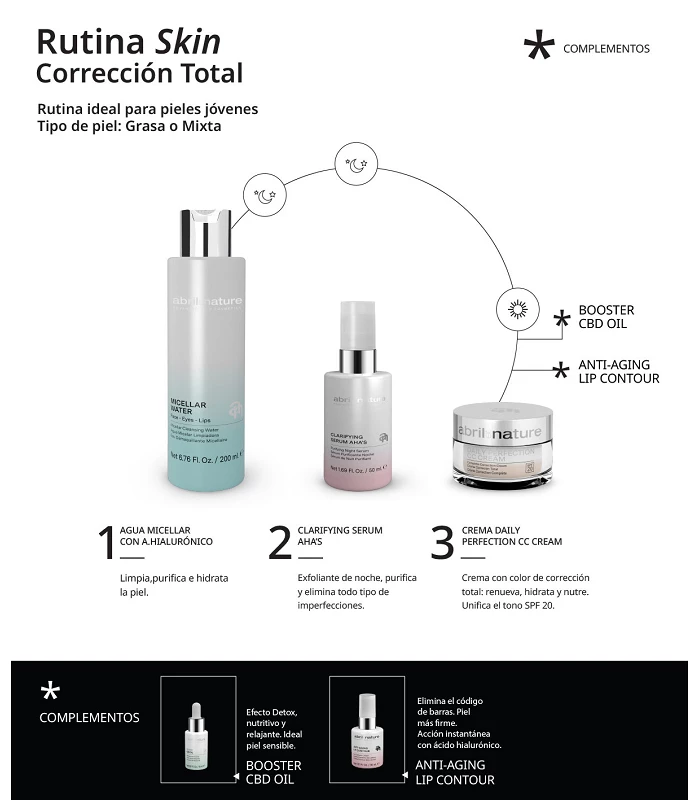 Abril et nature Crema Correctora Facial de Imperfecciones y Anti-Arrugas SPF20 CC Cream Venta caliente