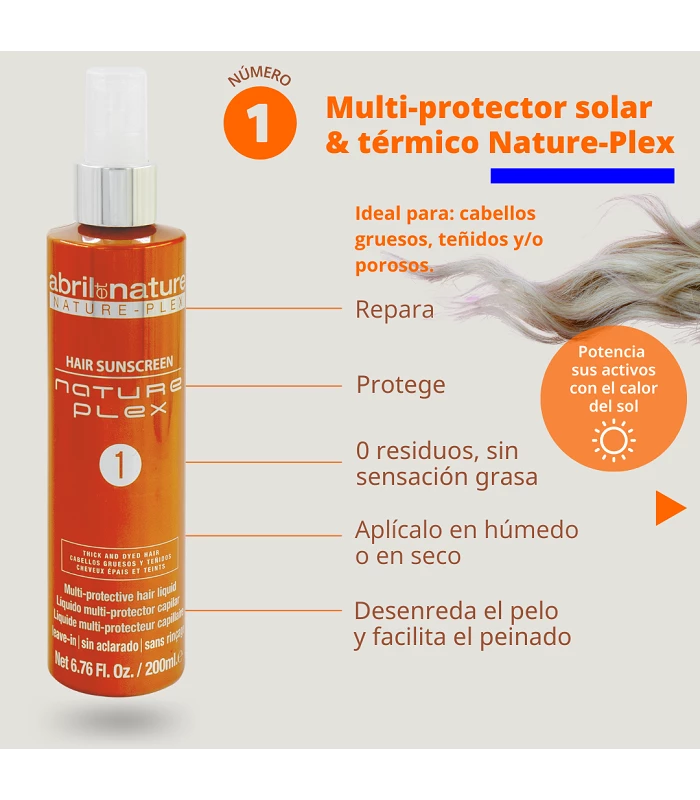 Abril et nature Multi-Protector 1 Solar y Térmico con Plex para cabellos teñidos Venta caliente