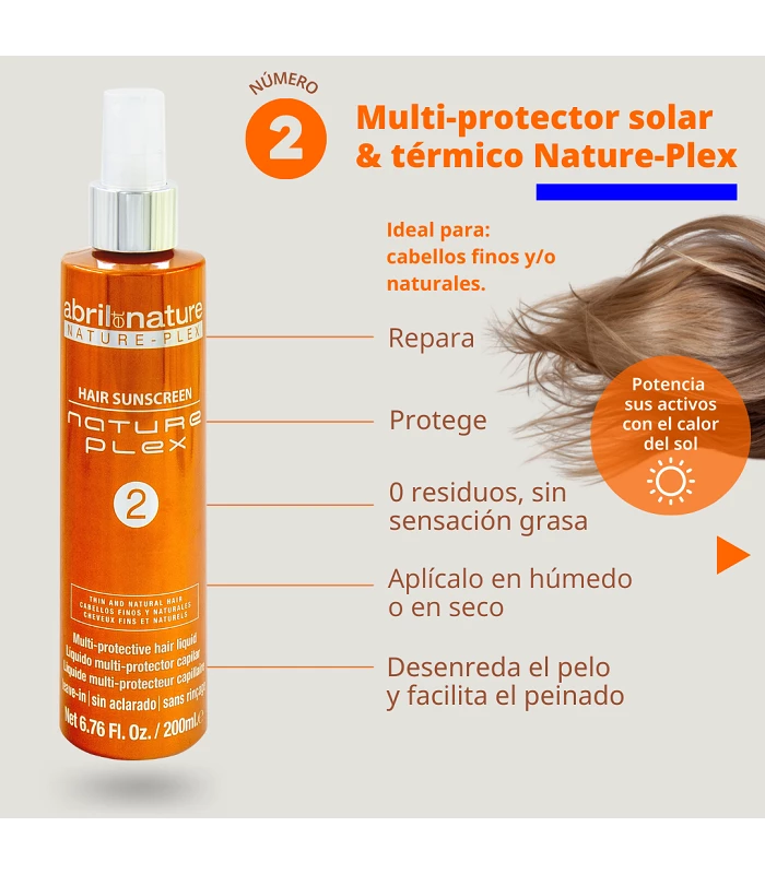Abril et nature Multi-protector 2 Solar y Térmico con Plex para cabellos naturales Promoción trimestral