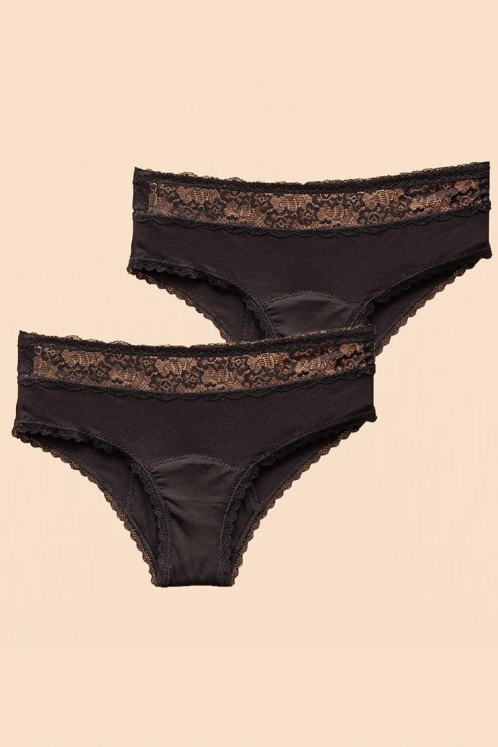 Anaissa 2 Bragas menstruales reutilizables de algodón flujo abundante Weekly Última moda