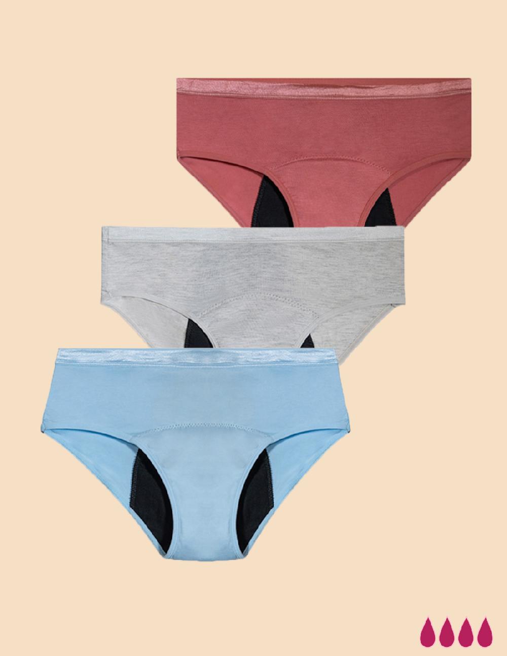Anaissa Set 5 bragas y 4 compresas menstruales de algodón reutilizables flujo abundante Ayub Solo queda un día