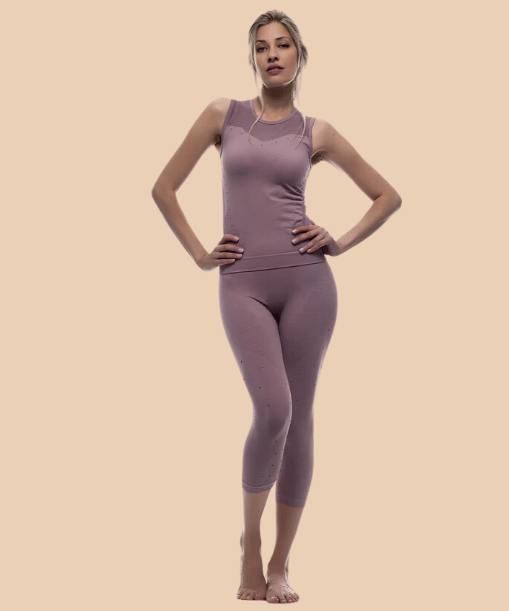 Anaissa Set: Legging y Camiseta deportiva moldeadora con fibra Emana Namasté Superdescuento