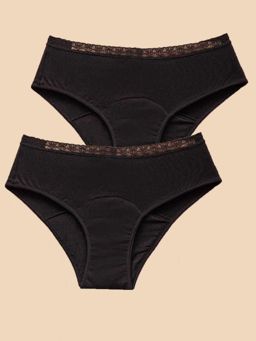 Anaissa Pack 2 Bragas menstruales de algodón flujo ligero a moderado Chantell Descuento