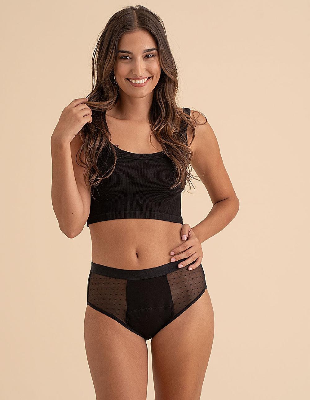 Anaissa Pack 2 Bragas menstruales reutilizables de algodón flujo abundante Charlotte Envío gratis