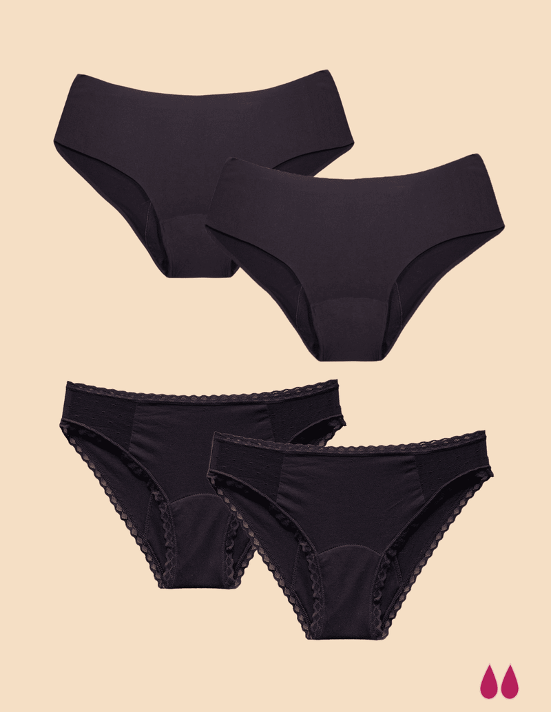 Anaissa Pack 4 Bragas menstruales invisibles para flujo o incontinencias moderado Berta Superdescuento