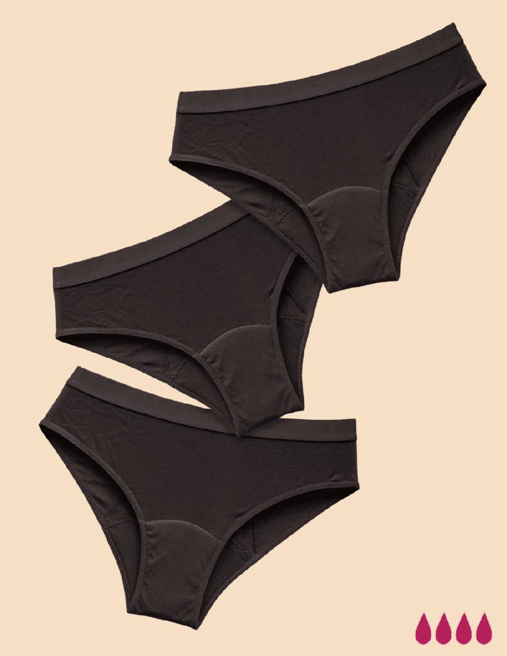 Anaissa Pack 6 Bragas menstruales de algodón para flujo abundante Boston Limitado a 3 días