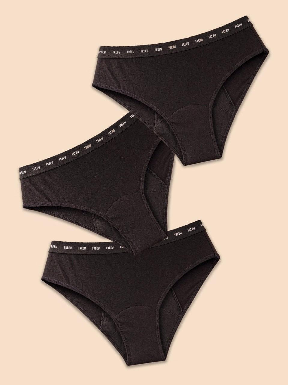 Anaissa Pack de 3 Bragas menstruales flujo moderado para niñas Logos FreeU Ahorra y exporta