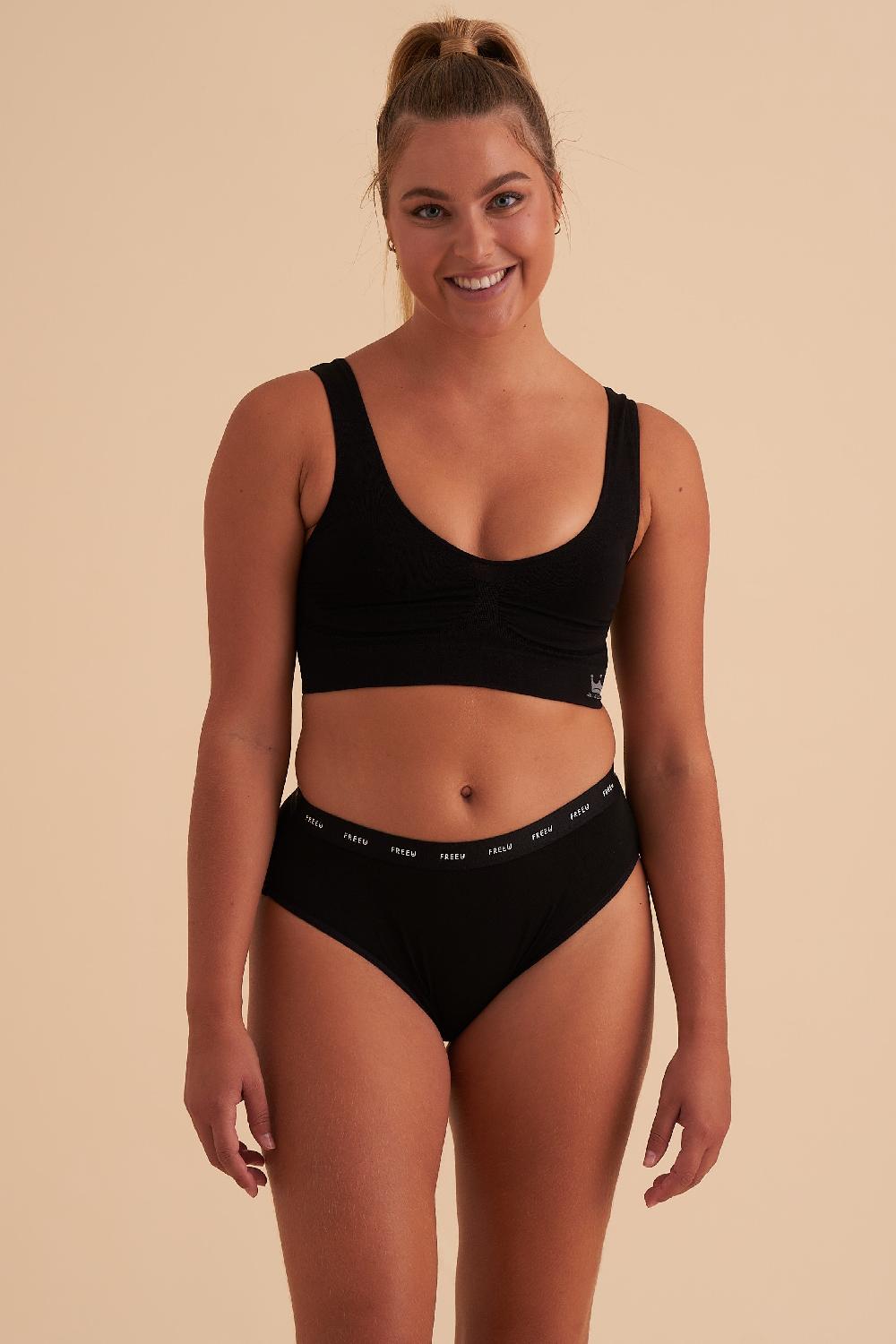 Anaissa Pack-4 Bragas menstruales fabricadas en bambú 2 flujo abundante Agadir 2 flujo moderado-Logos Última moda