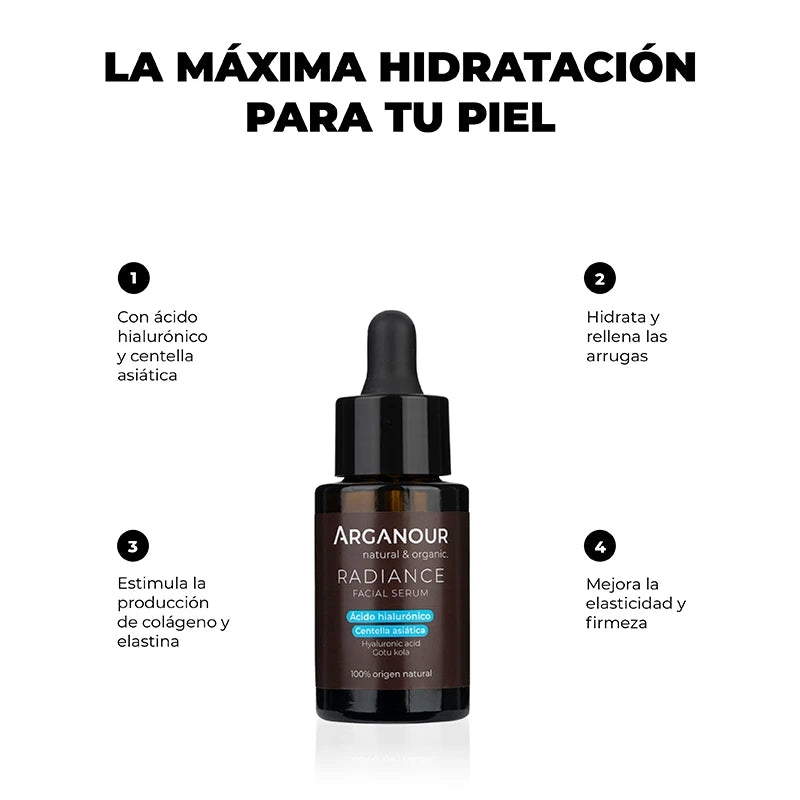 Arganour Radiance - Sérum con Ácido Hialurónico y Centella Asiática Ahorra y exporta