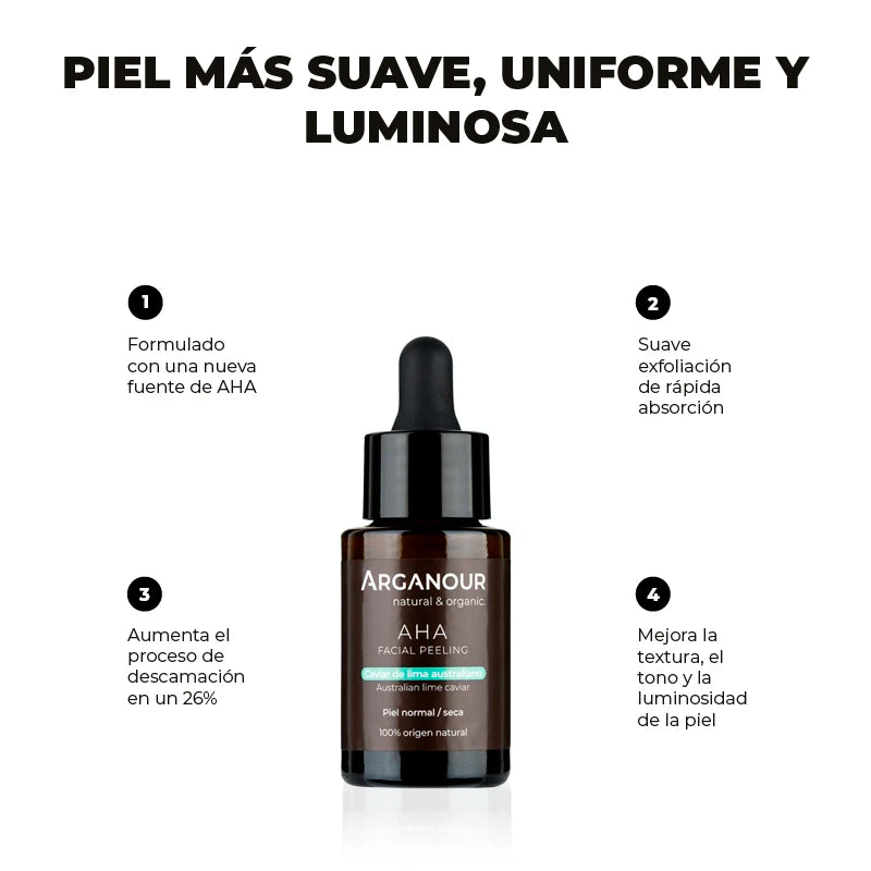 Arganour AHA - Peeling facial con caviar de lima australiano Rebajas de fin de temporada
