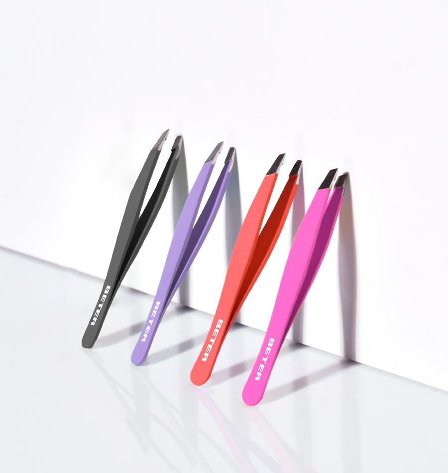 Beter Pinza de depilar punta oblicua Soft Touch