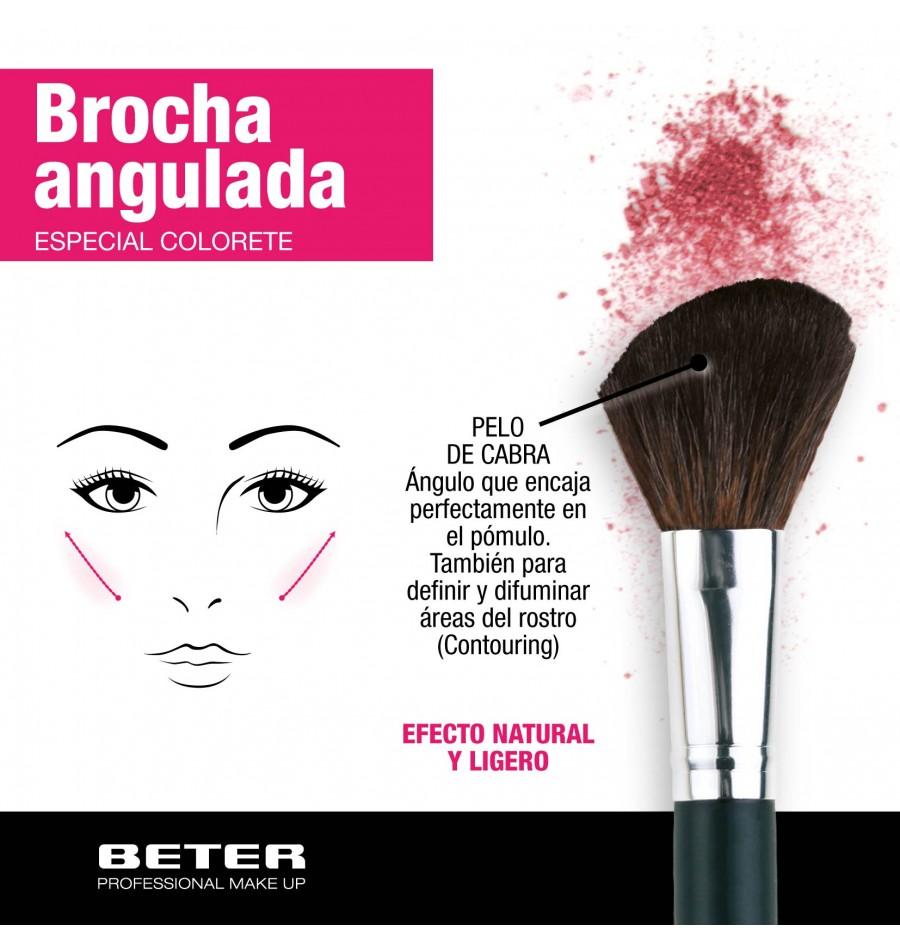 Beter Brocha de maquillaje angulada. Pelo de cabra Últimos 3 días