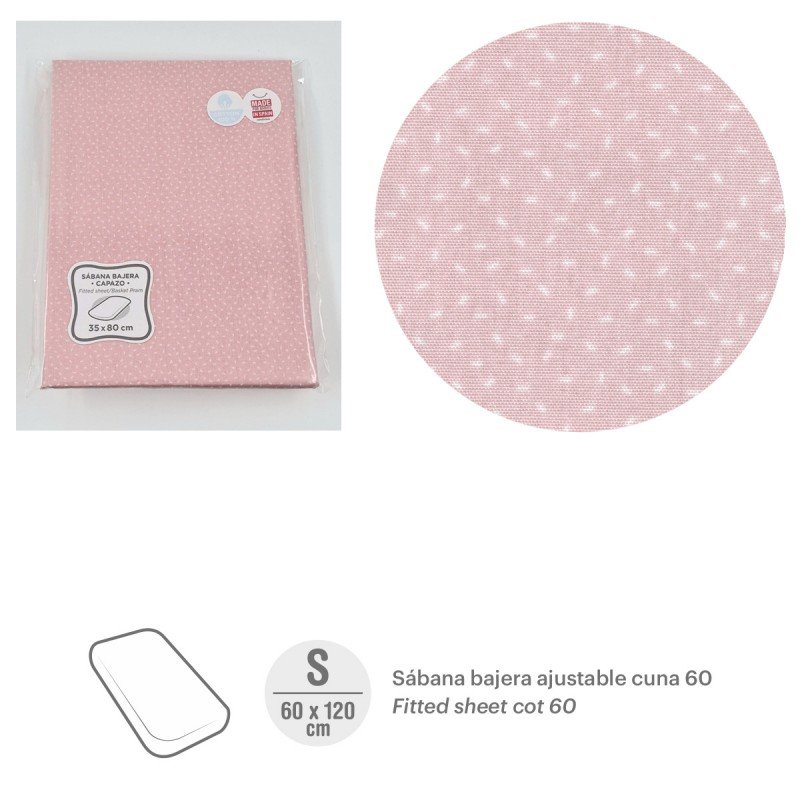 Cambrass SABANA BAJERA AJUST. (CUNA 60) 60x120x17 CM SKY ROSA