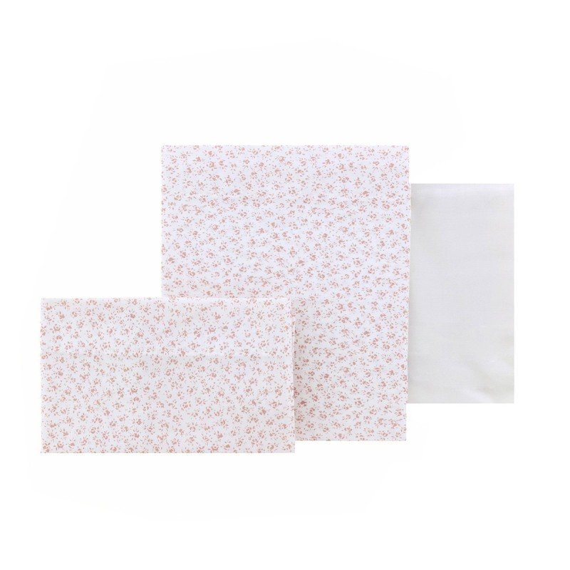 Cambrass SABANA CUNA 3 PCS (CUNA 60) 100x165x1 CM LIBERTY ROSA