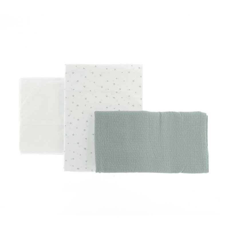 Cambrass SABANA CUNA 3 PCS (CUNA 60) 100x165x1 CM MAGIA VERDE