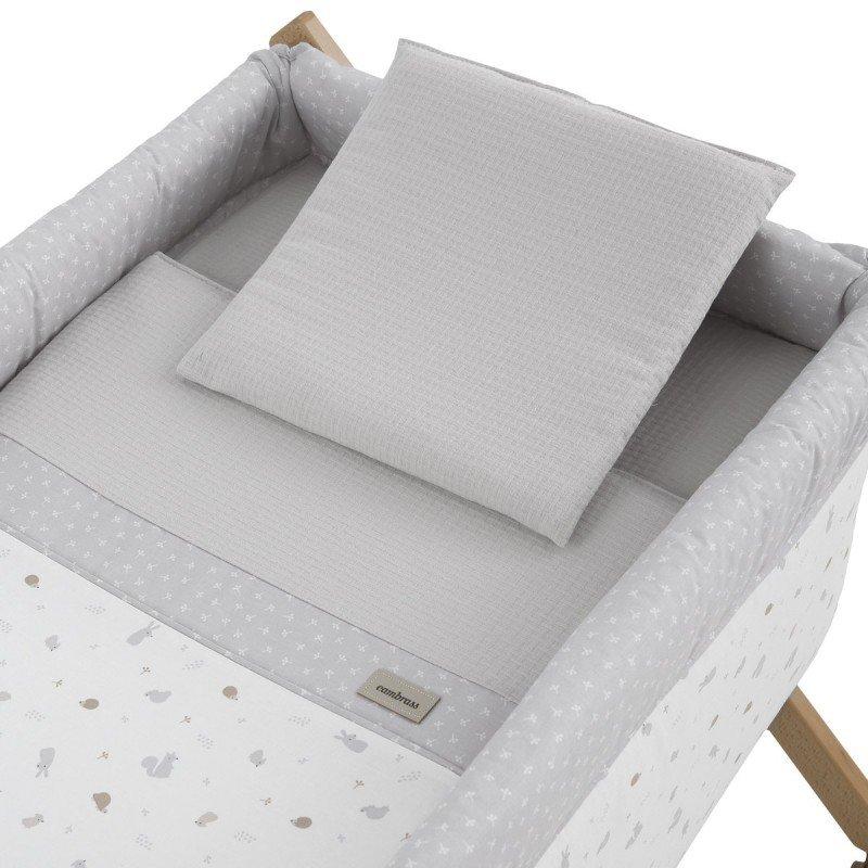 Cambrass MINICUNA TIJERA MADERA ARDI GRIS/NATURAL 55x87x74 CM Liquidación
