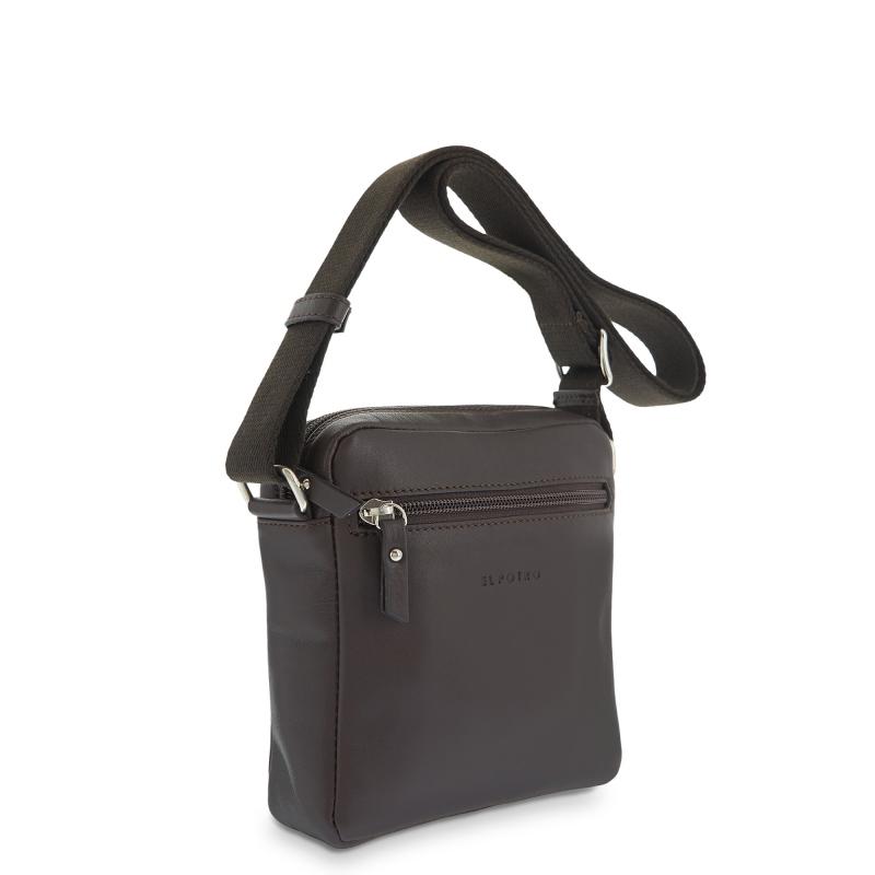 El potro Bolso Bandolera hombre en piel vacuno color marrón - Box Tienda