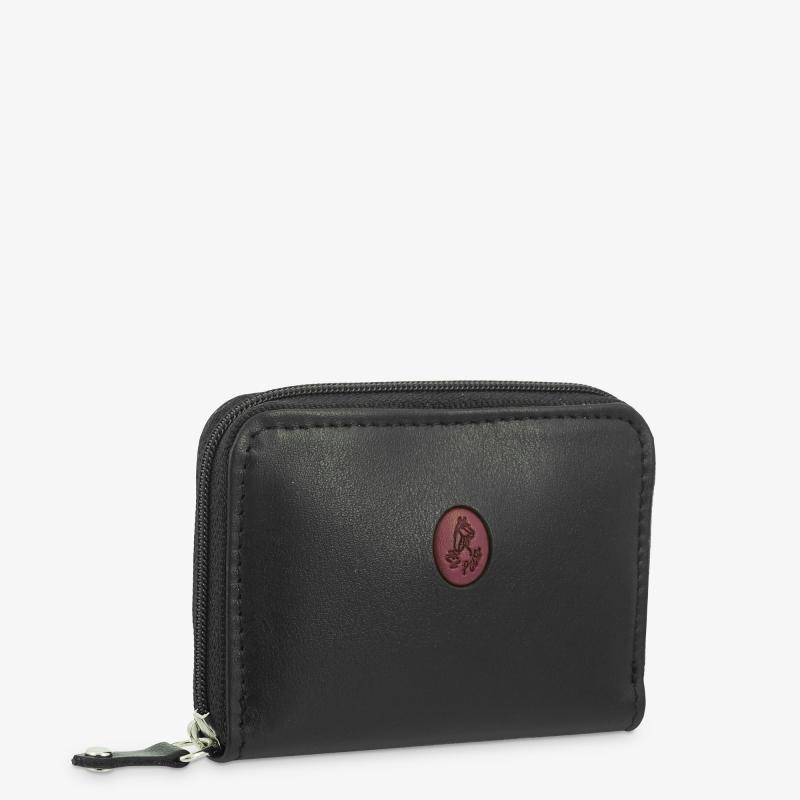 El potro Monedero Llavero hombre en piel vacuno color negro/burdeos-Tribeca Mejor oferta