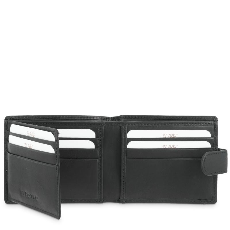 El potro Cartera monedero exterior de hombre en piel vacuno negro Legitimo-E L P O T R O Envío gratis