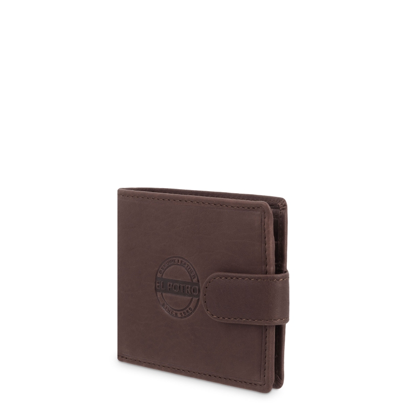 El potro Cartera monedero exterior de hombre en piel vacuno marrón Legitimo-E L P O T R O Oferta especial