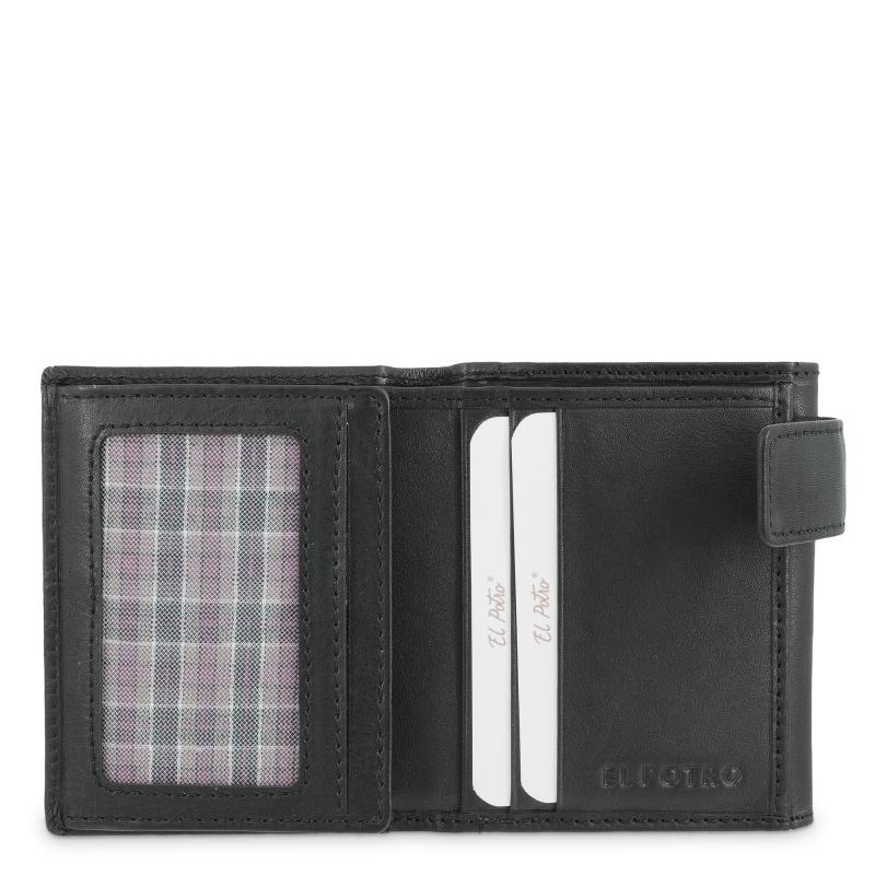 El potro Cartera con monedero exterior de hombre en piel vacuno negro Legitimo-E L P O T R O Promoción trimestral
