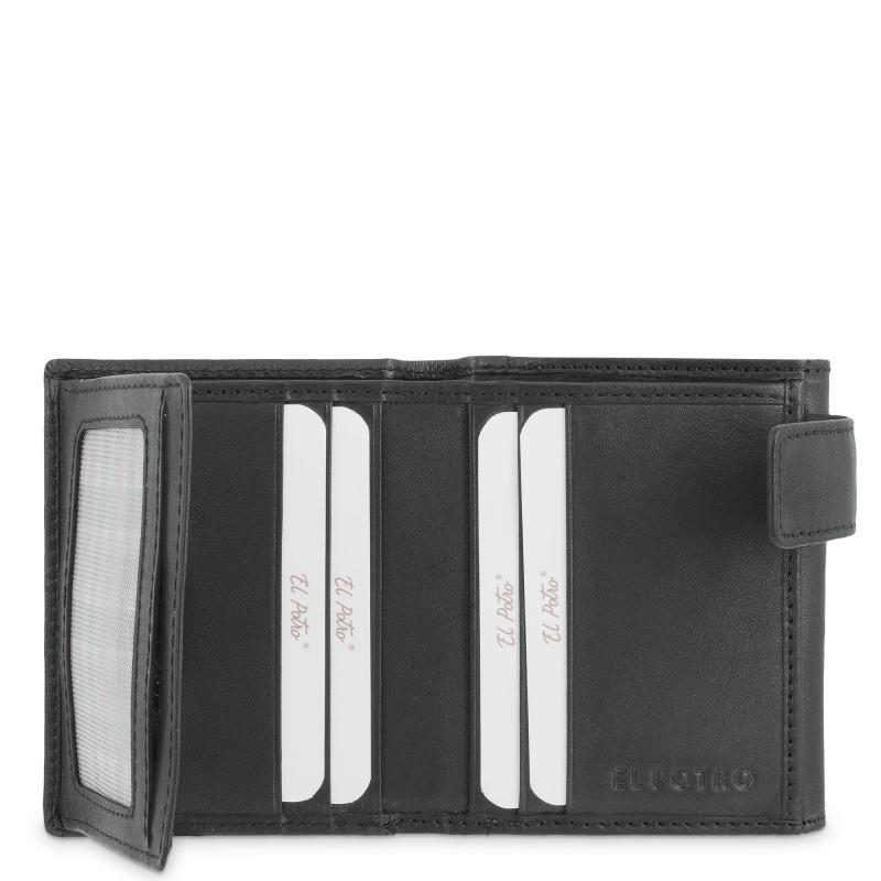 El potro Cartera con monedero exterior de hombre en piel vacuno negro Legitimo-E L P O T R O Promoción trimestral