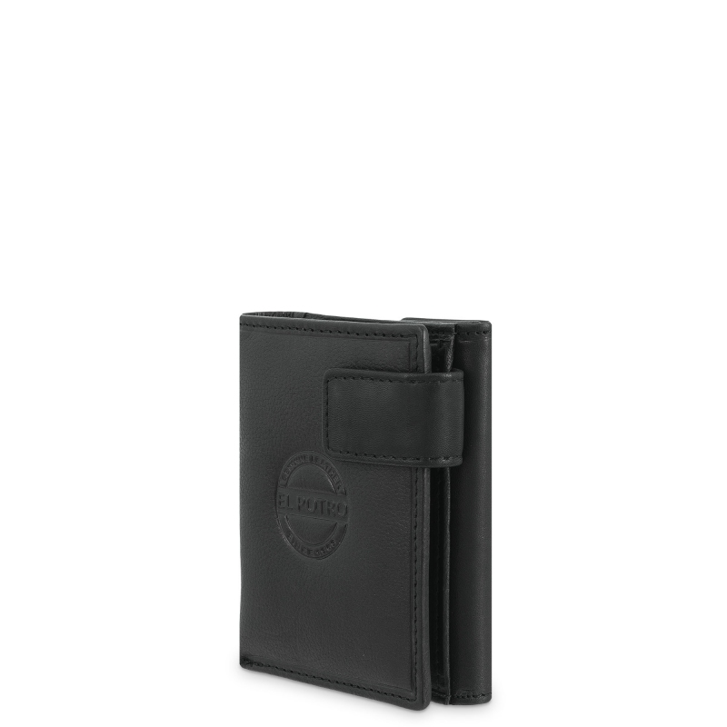 El potro Cartera con monedero exterior de hombre en piel vacuno negro Legitimo-E L P O T R O Promoción trimestral