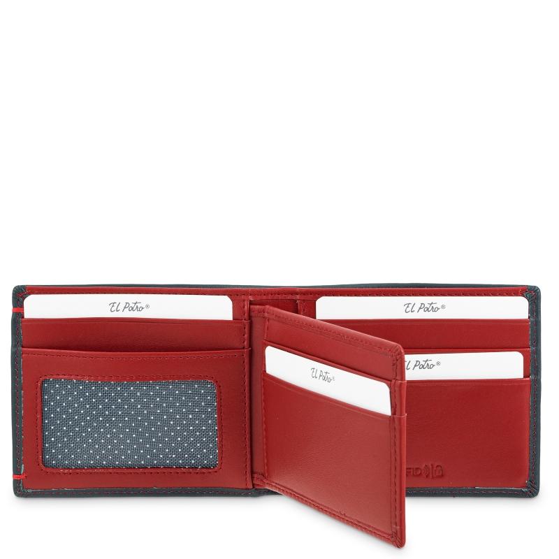 El potro Cartera tarjetero de hombre en piel vacuno azul-E L P O T R O Oferta exclusiva