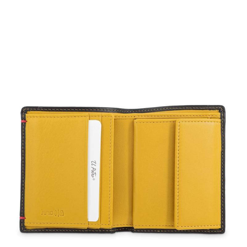 El potro Cartera monedero interior de hombre en piel vacuno negro -E L P O T R O Última moda