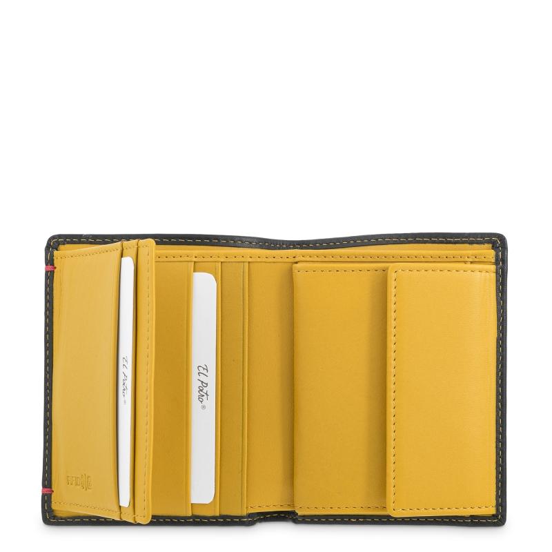 El potro Cartera monedero interior de hombre en piel vacuno negro -E L P O T R O Última moda