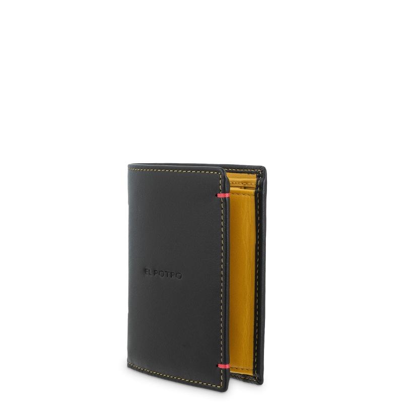 El potro Cartera monedero interior de hombre en piel vacuno negro -E L P O T R O Última moda