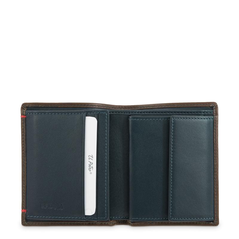 El potro Cartera monedero interior de hombre en piel vacuno cuero-E L P O T R O Descuento por venta flash