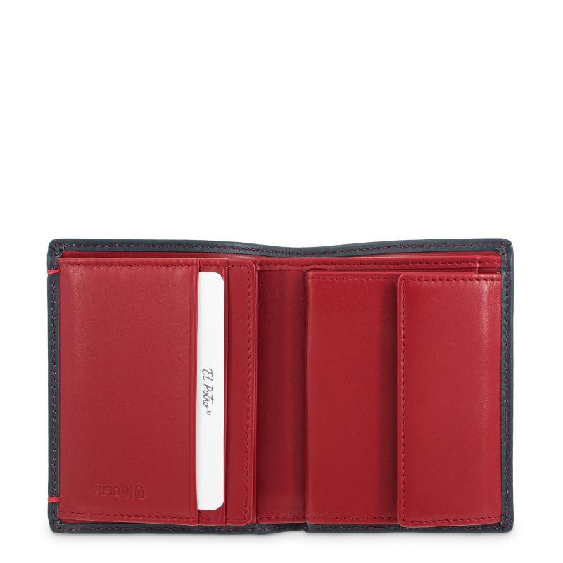 El potro Cartera monedero interior de hombre en piel vacuno azul-E L P O T R O Ofertas de temporada