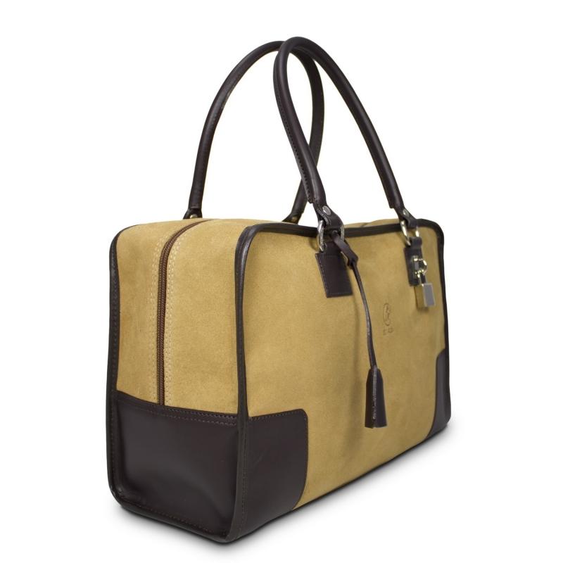 El potro Bolso Bowling mujer en piel vacuno color camel - Caza Precio ultrabajo