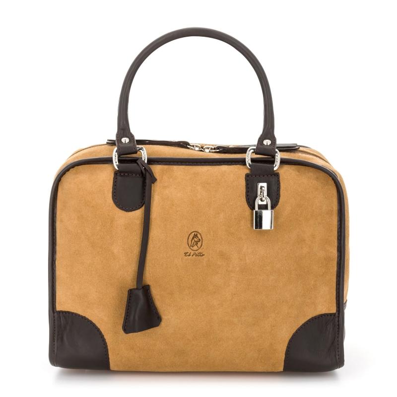 El potro Bolso Bowling mujer en piel vacuno color camel - Caza Devoluciones gratuitas