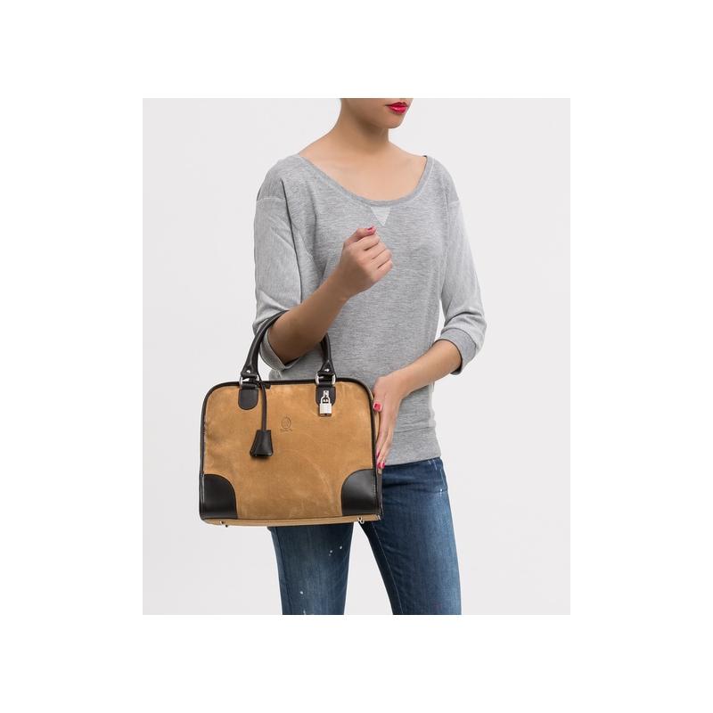 El potro Bolso Bowling mujer en piel vacuno color camel - Caza Devoluciones gratuitas