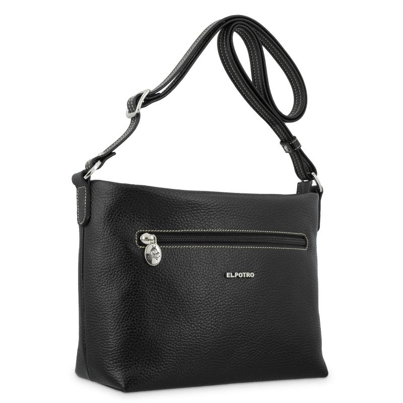 El potro Bolso bandolera de mujer en piel vacuno color negro - Floater En línea