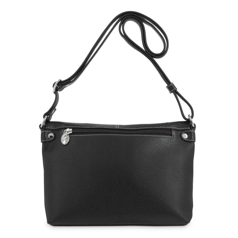 El potro Bolso solapa bandolera mediano en piel vacuno color negro - Floater Outlet
